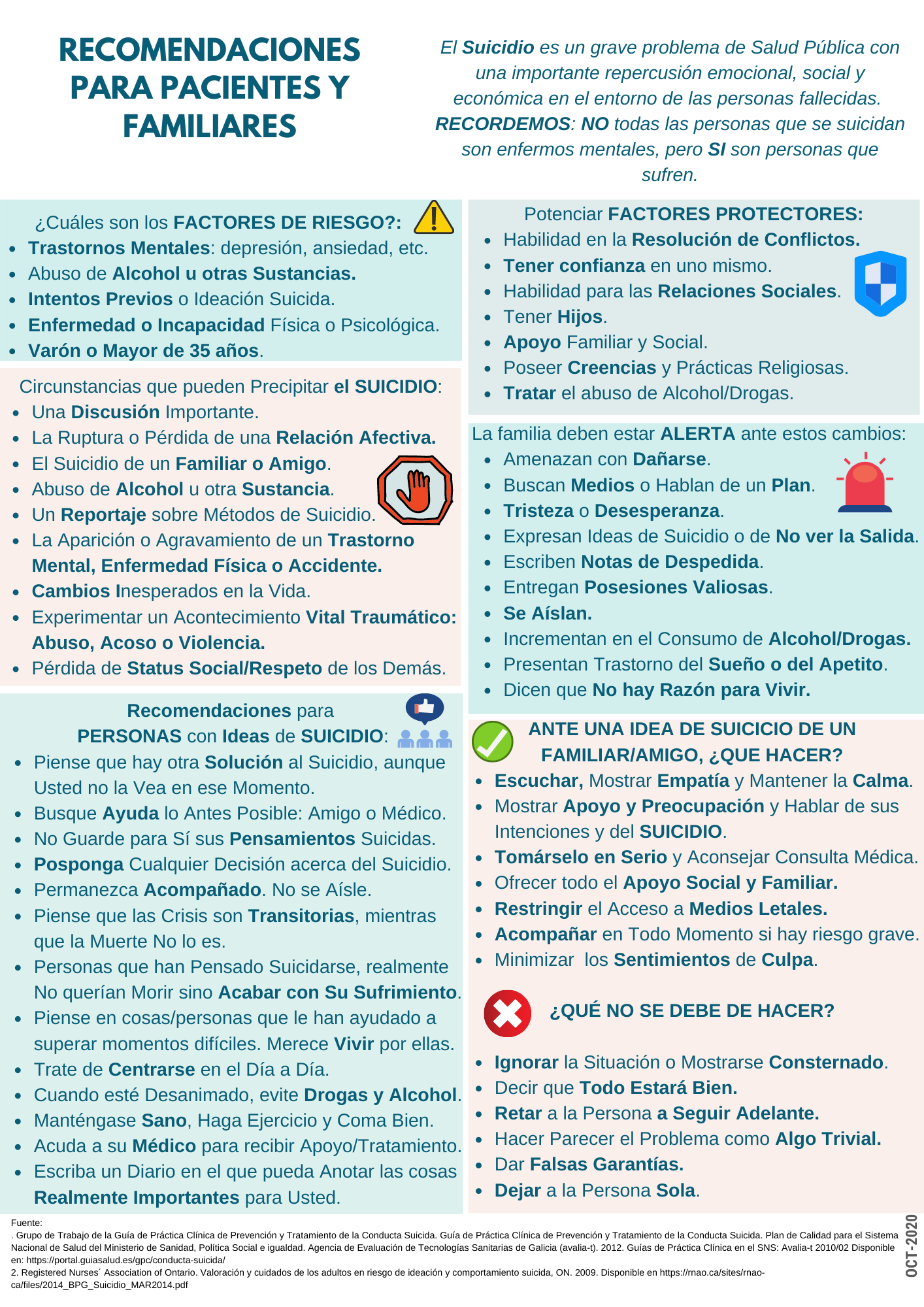 recomendaciones prevención suidicio